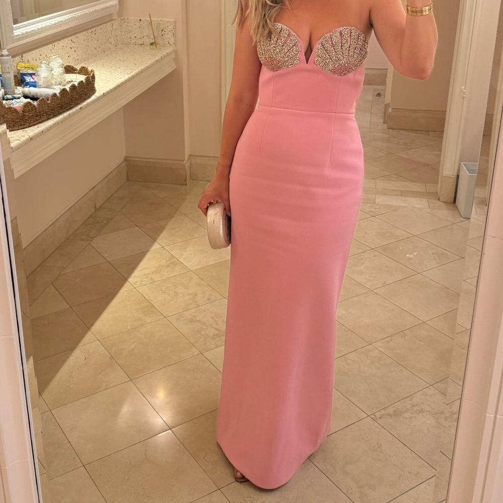 Rebecca Vallance Pink Strapless Sweetheart Gown - Picture 3 of 6
